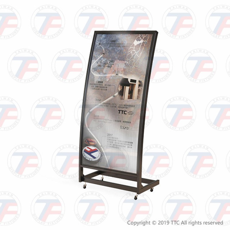 Arc-shaped poster stand