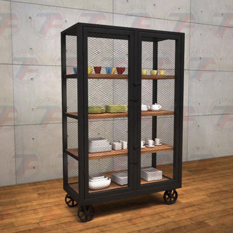 Industrial style double-door cabinet